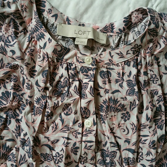 Loft Pink and Grey Flutter Sleeve Shirtdress - Picture 4 of 6